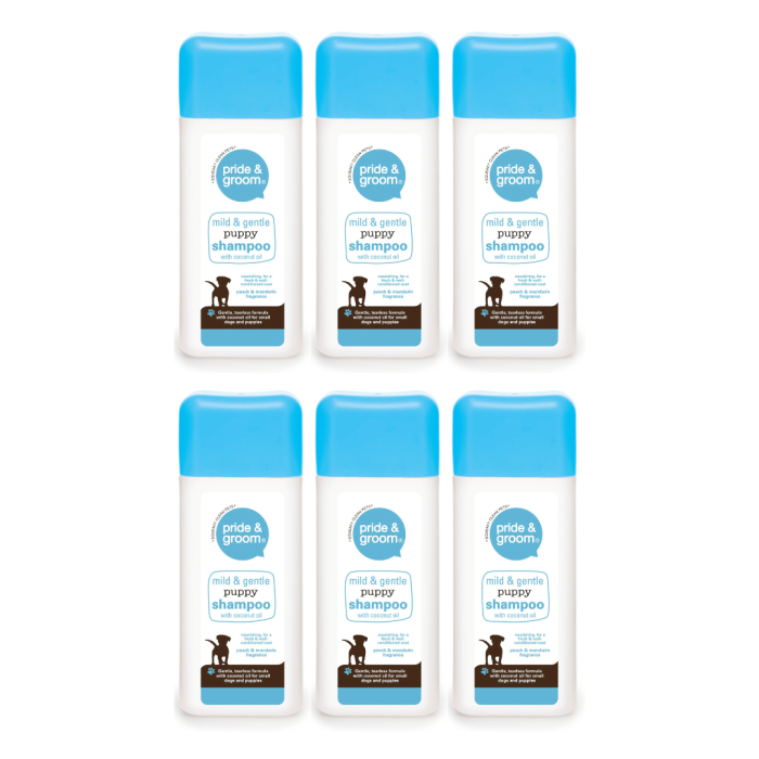 Pride & Groom Mild & Gentle Puppy Shampoo with Coconut Oil 300ml - Pack of 6