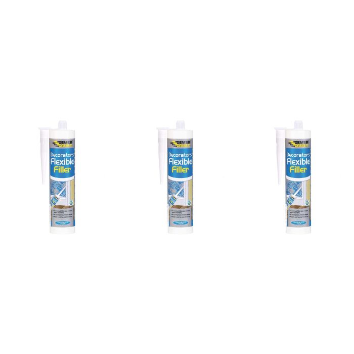 Everbuild Flexible Decorators Filler White 290ml - Pack of 3