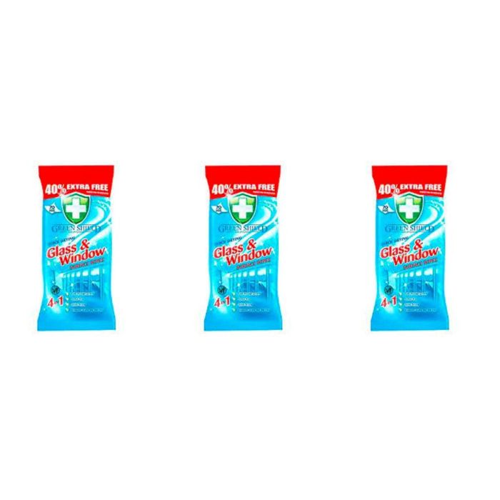 Greenshield Glass & Window Surface Wipes 70 Wipes - Pack of 3