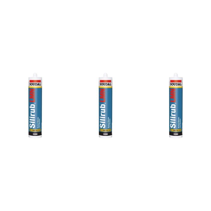 Soudal Silirub LMN Neutral Silicone 300ml Black - Pack of 3