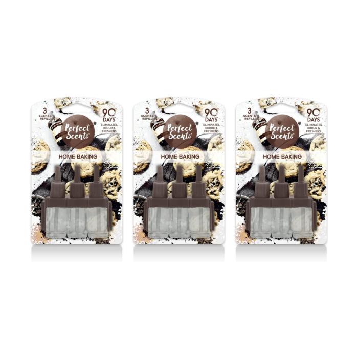 Perfect Scents Home Baking 3 Scents Air Freshener Refill 19ml on a clean white background
