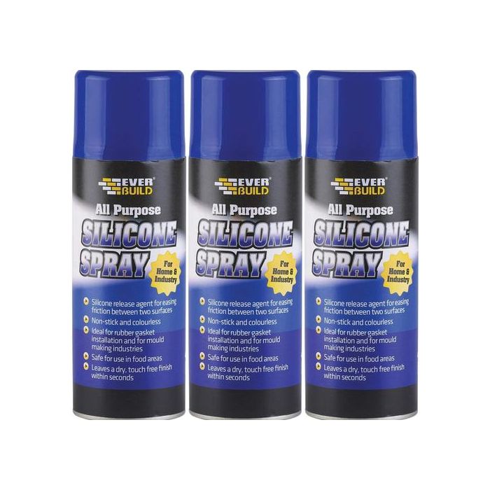 Everbuild All Purpose Silicone Spray 400ml - Pack of 3