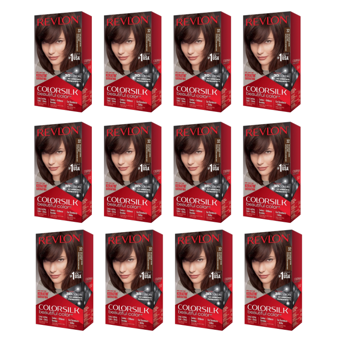 Revlon Colorsilk Hair Colour Dark Mahogany Brown 32 - Pack of 12