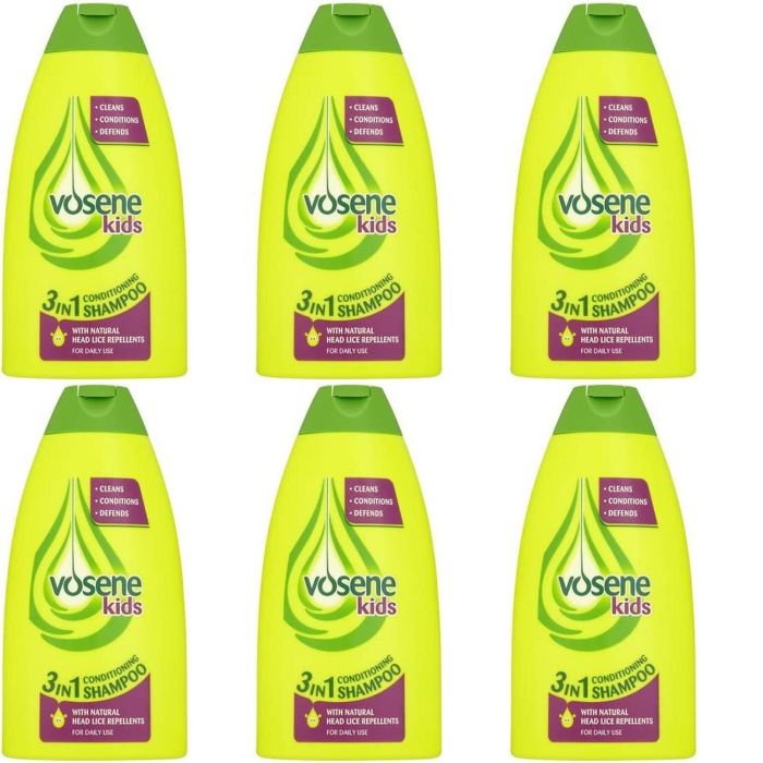Vosene Kids 3in1 Conditioning Shampoo with Head Lice Repellent 250ml - Pack of 6