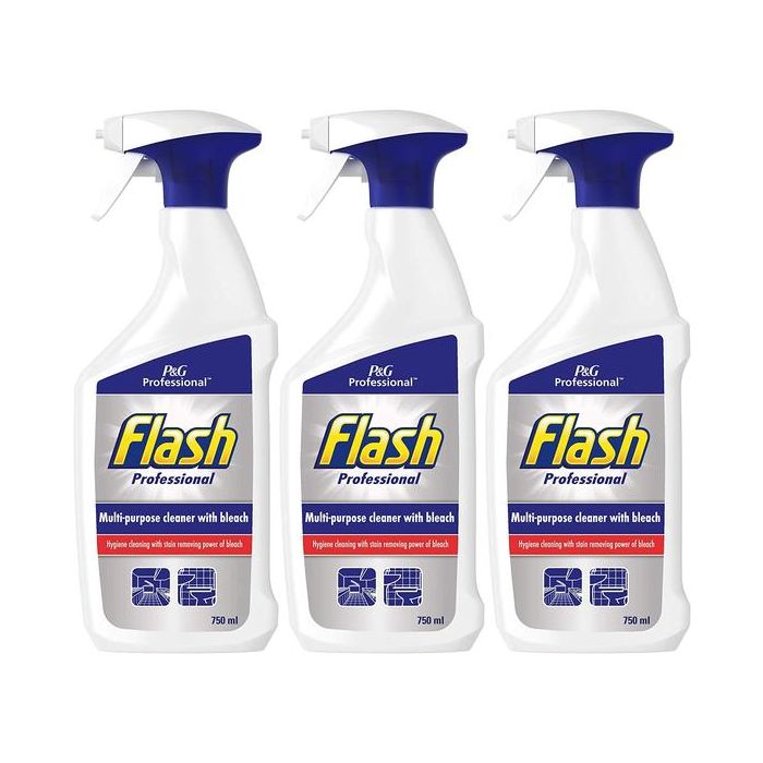 Flash Professional Multi-Purpose Cleaner with Bleach Spray 750ml - Pack of 3