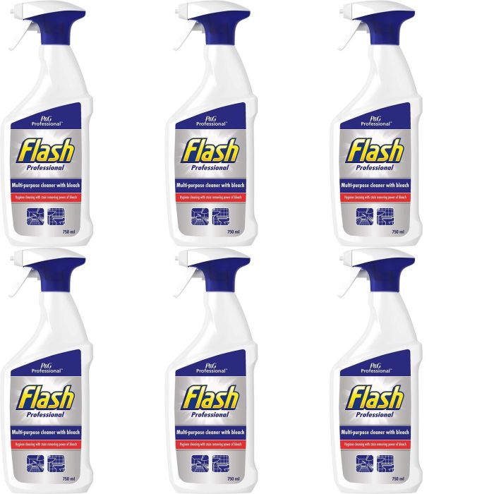 Flash Professional Multi-Purpose Cleaner with Bleach Spray 750ml - Pack of 6