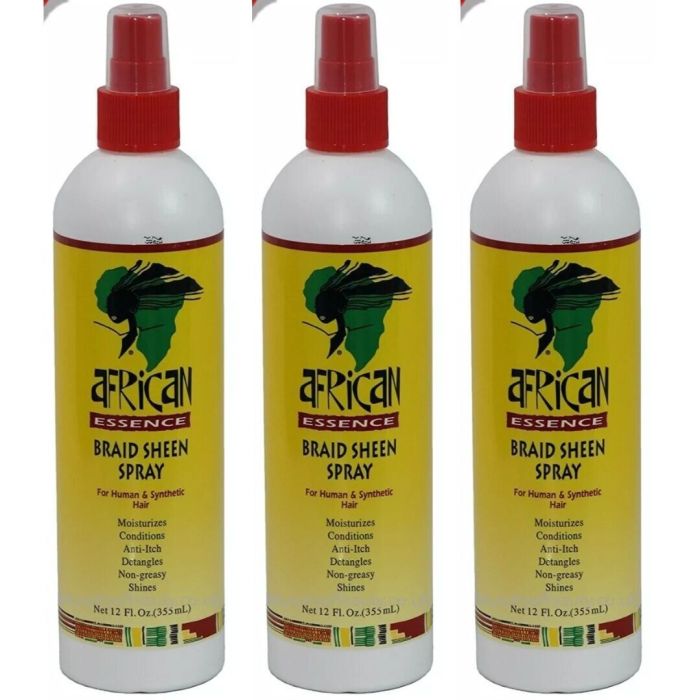 African Essence Braid Sheen Spray 355ml - Pack of 3