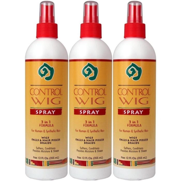 African Essence Control Wig Spray 3 in 1 Formula 355ml - Pack of 3