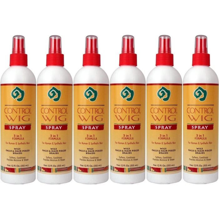 African Essence Control Wig Spray 3 in 1 Formula 355ml - Pack of 6