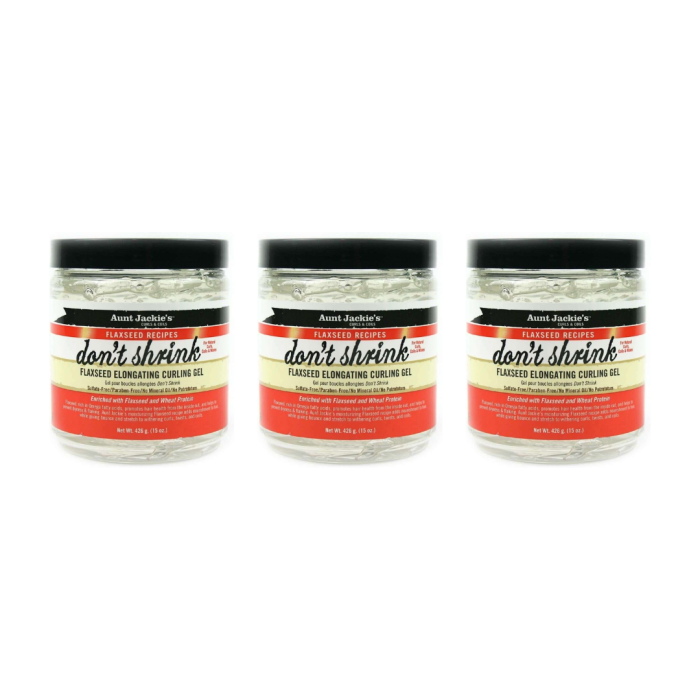 Aunt Jackie's Flaxseed Recipes Don't Shrink Elongating Hair Curling Gel 426g - Pack of 3