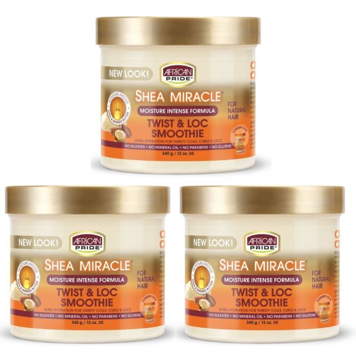 African Pride Shea Miracle Twist & Loc Intense Moisturizer Cream 340GM - Pack of 3