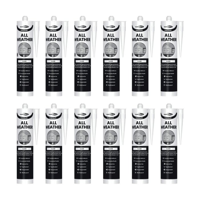 Bond It Rain-Mate All-Weather Sealant Clear 300ml - Pack of 12