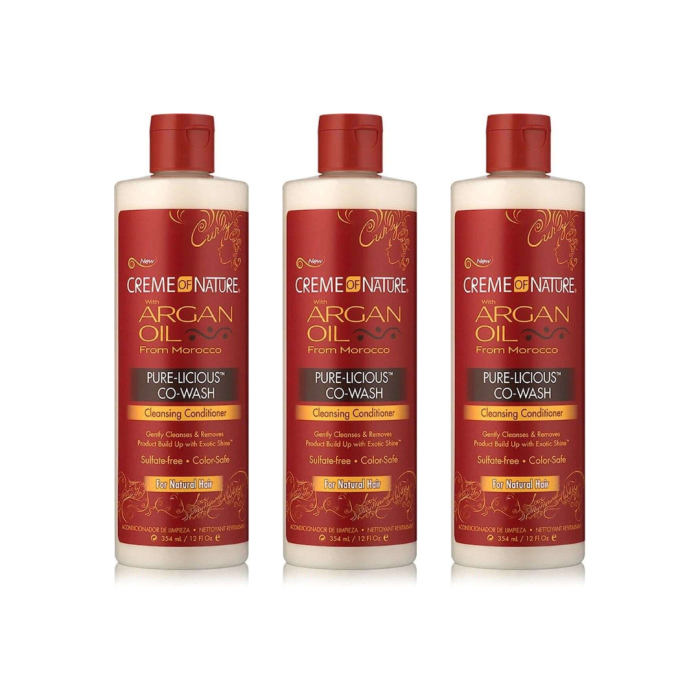 Cream of Nature Argan Oil From Morocco Pure-licious Co-Wash Cleansing Conditioner 354ml - Pack of 3
