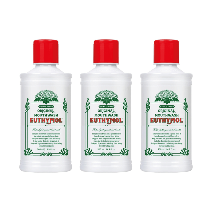 Euthymol Original Mouthwash 500ml - Pack of 3