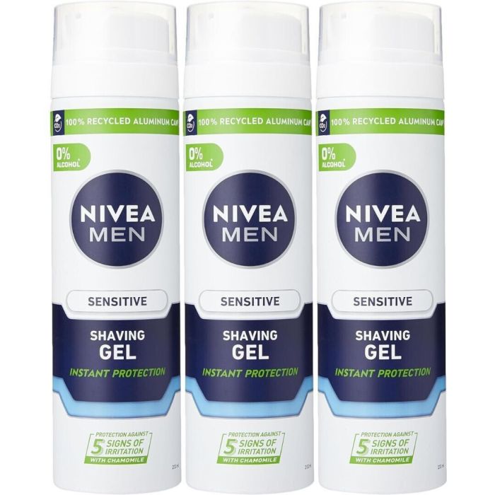 Nivea Shave Gel Sensitive Men 200ml - Pack of 3