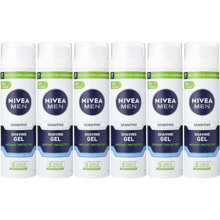 Nivea Shave Gel Sensitive Men 200ml - Pack of 6