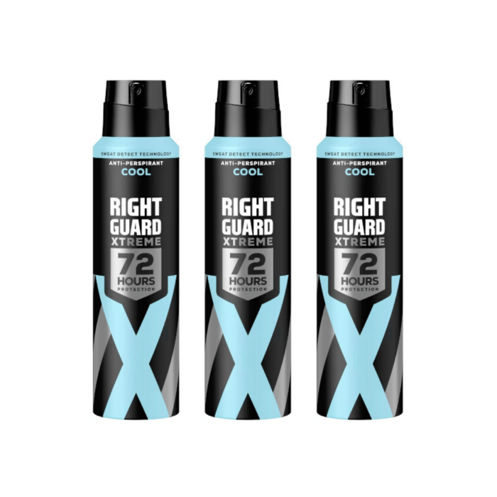 Right Guard Xtreme Cool MEN Anti-Perspirant Deodorant Aerosol 150ml - Pack of 3