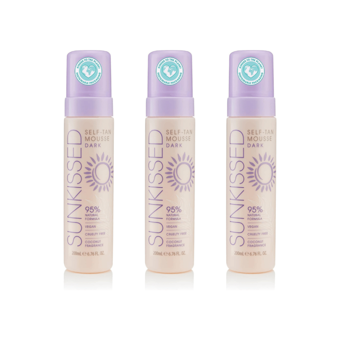 Sunkissed Dark Coconut Fragrance Self Tan Mousse 200ml - Pack of 3