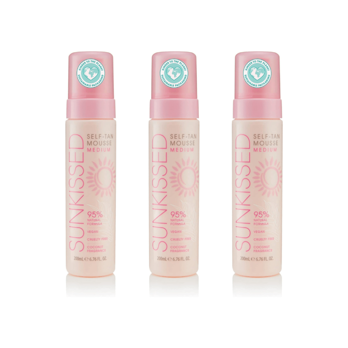 Sunkissed Medium Coconut Fragrance Self Tan Mousse 200ml - Pack of 3