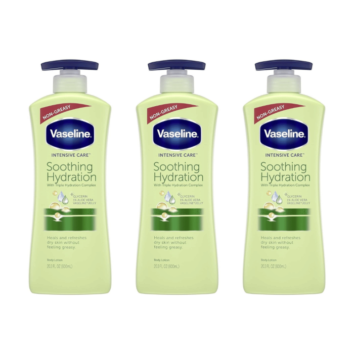 Vaseline Intensive Care Aloe Soothe Soothing Hydration Body Lotion 600ml - Pack of 3