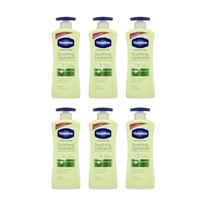 Vaseline Intensive Care Aloe Soothe Soothing Hydration Body Lotion 600ml - Pack of 6