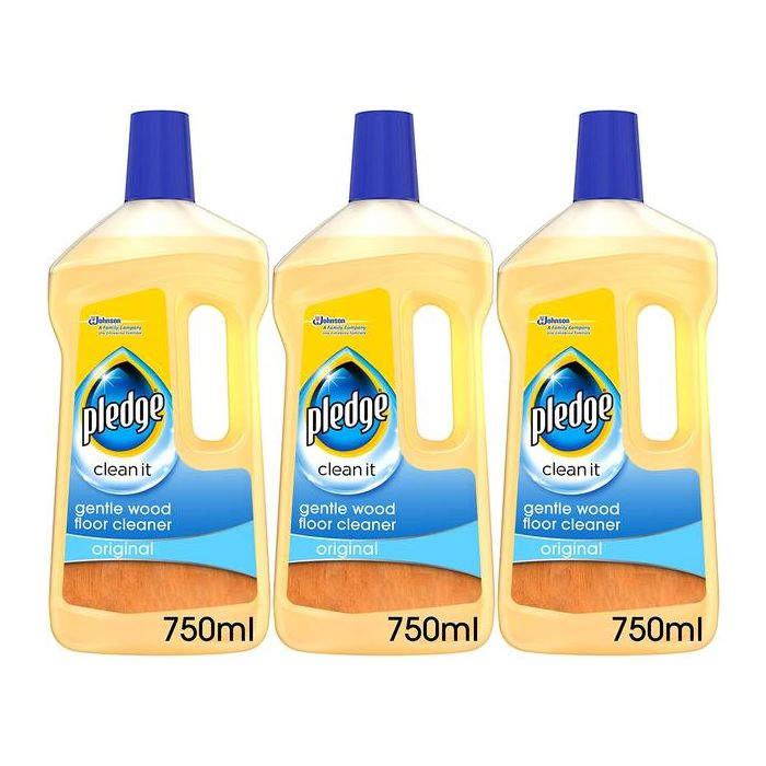 Pledge Gentle Wood Floor Cleaner 750ml - Pack of 3