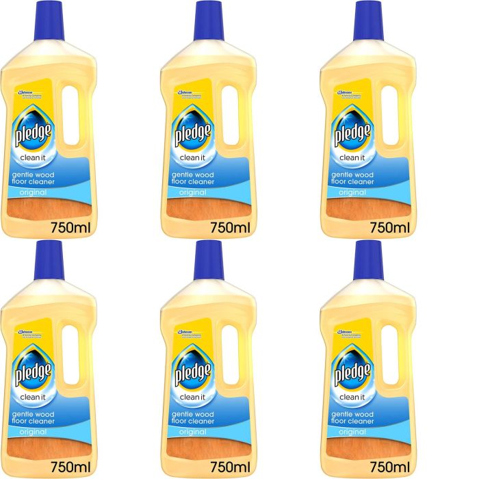 Pledge Gentle Wood Floor Cleaner 750ml - Pack of 6