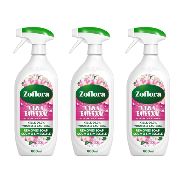 Zoflora Power Bathroom Cleaner Sweet Freesia & Jasmine Spray 800ml