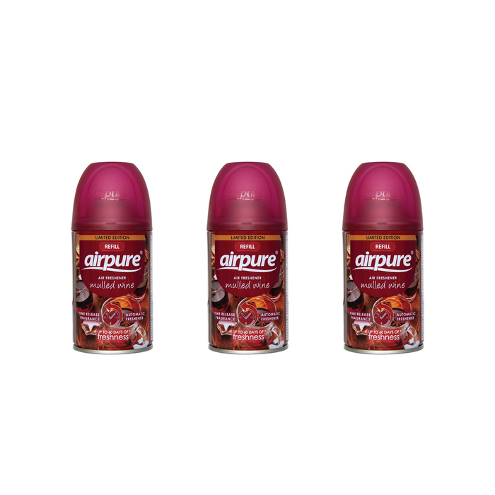 Airpure Automatic Air Freshener Refill Mulled Wine 250ml - Pack of 3
