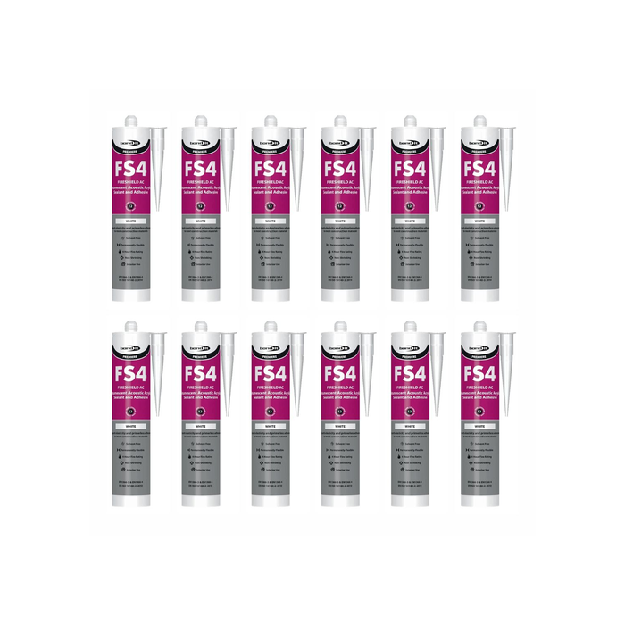 Bond It Premiere FS4 Fireshield AC White Sealant & Adhesive 310ml - Pack of 12