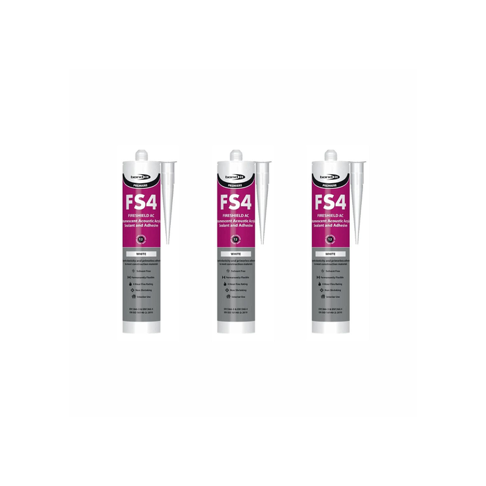 Bond It Premiere FS4 Fireshield AC White Sealant & Adhesive 310ml - Pack of 3