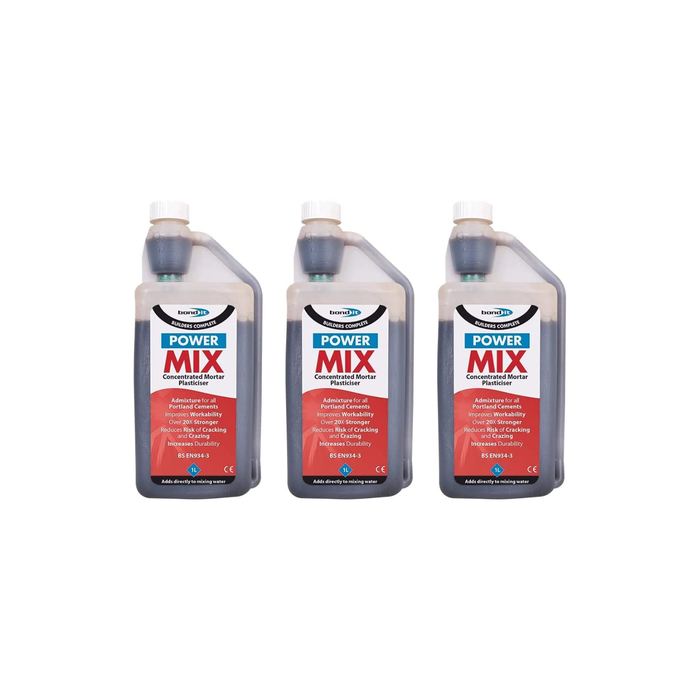 Bond It Builders Complete Power Mix Concentrated Mortar Plasticiser 1L - Pack of 3
