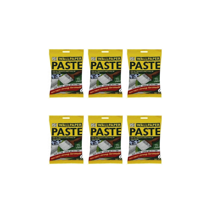 151 Wallpaper Paste 6 Pint Pack 5 Rolls For All Types Paper - Pack of 6