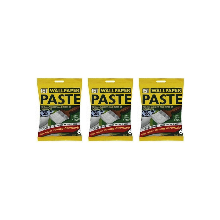 151 Wallpaper Paste 6 Pint Pack 5 Rolls For All Types Paper - Pack of 3