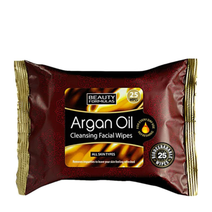 Beauty Formulas Argan Oil Cleansing Facial Wipes Pack of 25