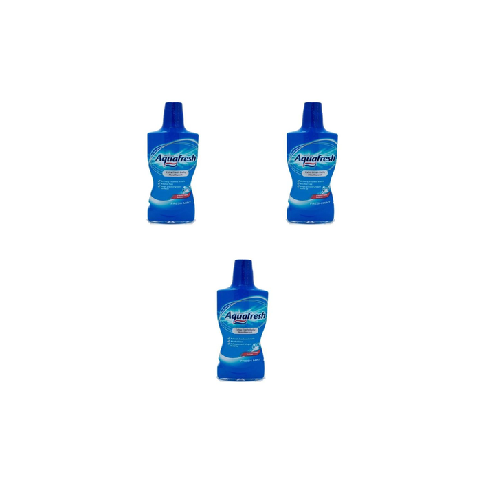 Aquafresh Extra Fresh Mouthwash Fresh Mint 500ml (Dark Blue) - Pack of 3