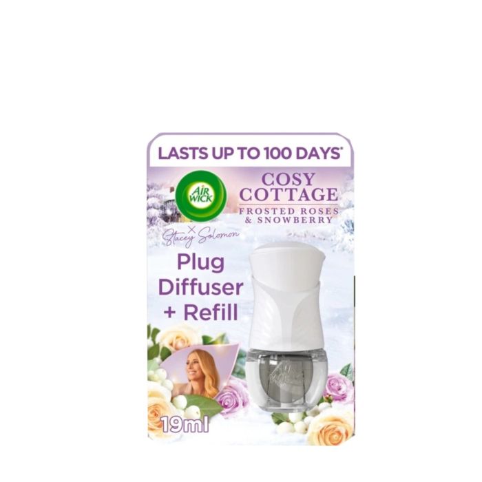 AirWick Cosy Cottage Frosted Roses & Snowberry Plug-In Diffuser Kit with Refill 19m