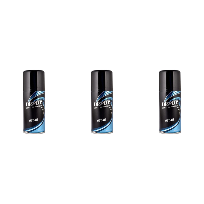 Insette Ocean Men's Deodorant Body Spray 150ml - Pack of 3