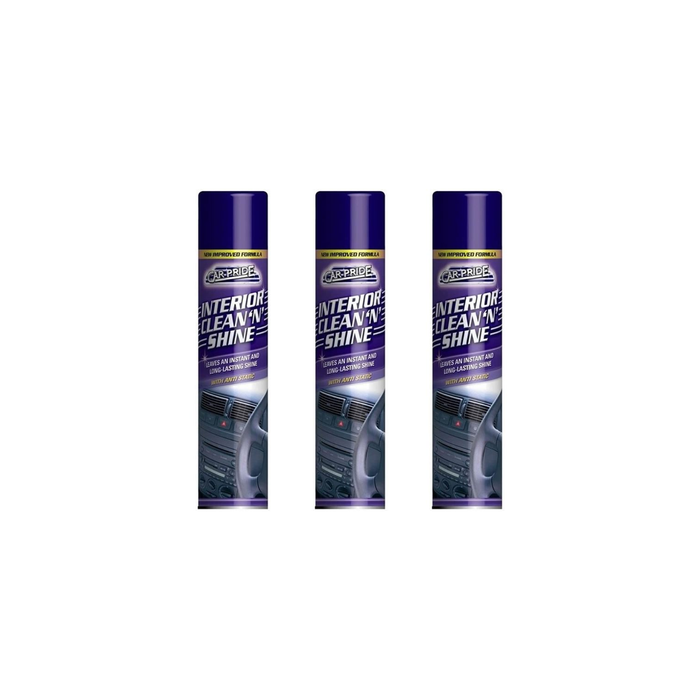 Car Pride Interior Clean n Shine Anti-Static Spray 300ml - Pack of 3