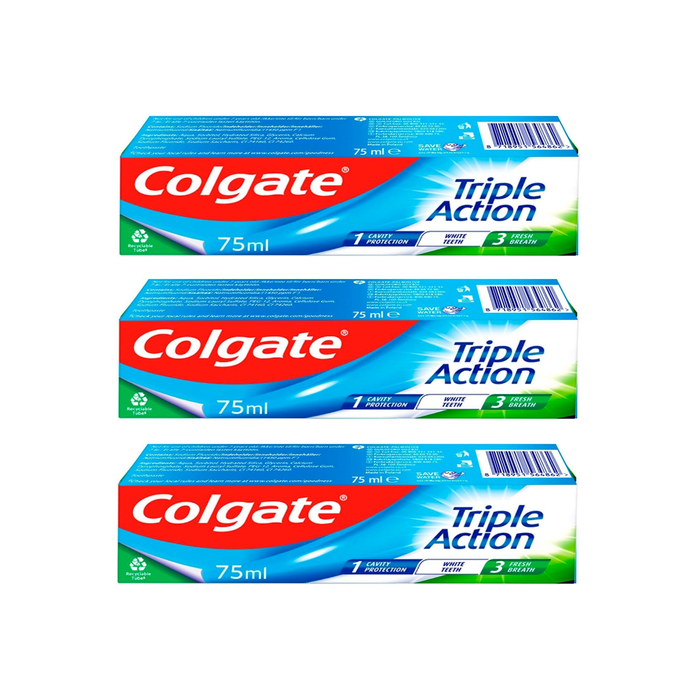 Colgate Toothpaste Triple Action Original Mint 75ml - Pack of 3