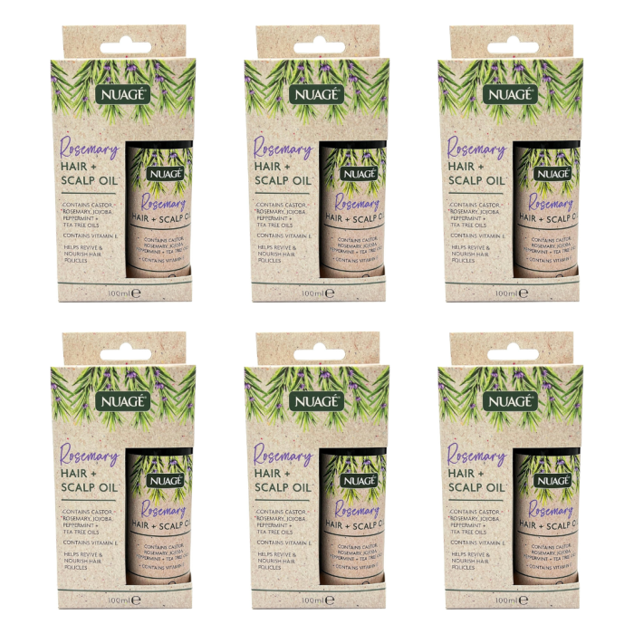 Nuage Rosemary & Vitamin E Hair & Scalp Oil 100ml - Pack of 6