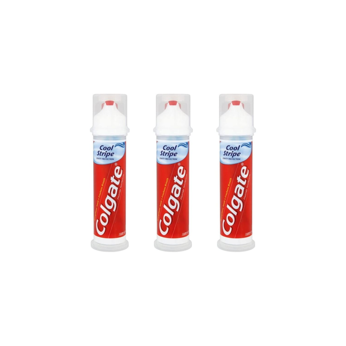 Colgate Toothpaste Pump Cool Stripe Cavity Protection Fluorid 100ml - Pack of 3