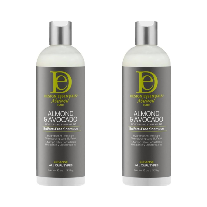 Design Essentials Almond & Avocado Sulfate free Shampoo 12oz - Pack of 2