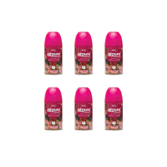 Airpure Automatic Air Freshener Refill Sparkling Berry 250ml can on a shelf
