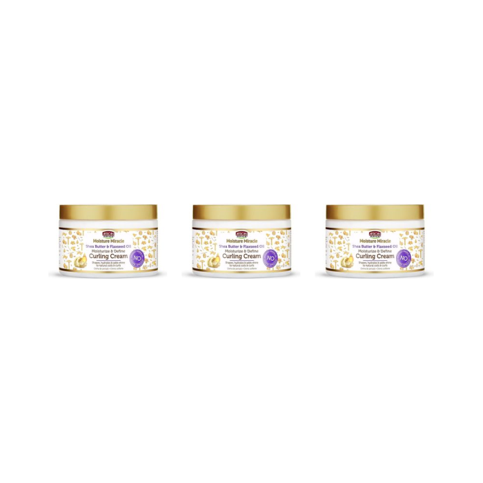 African Pride Shea Butter & Flaxseed Oil Curling Cream 12 oz - Pack of 3