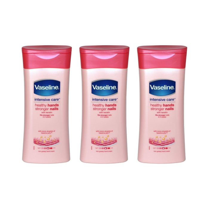 Vaseline Healthy Hands & Stronger Nails Lotion 200ml - Pack of 3
