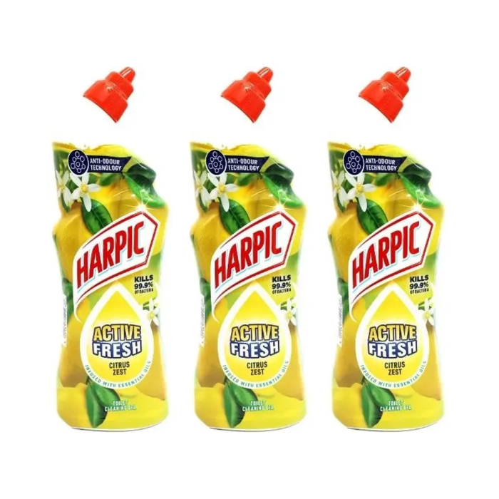 Harpic Active Fresh Toilet Cleaner Citrus Gel 750 ML - Pack of 3