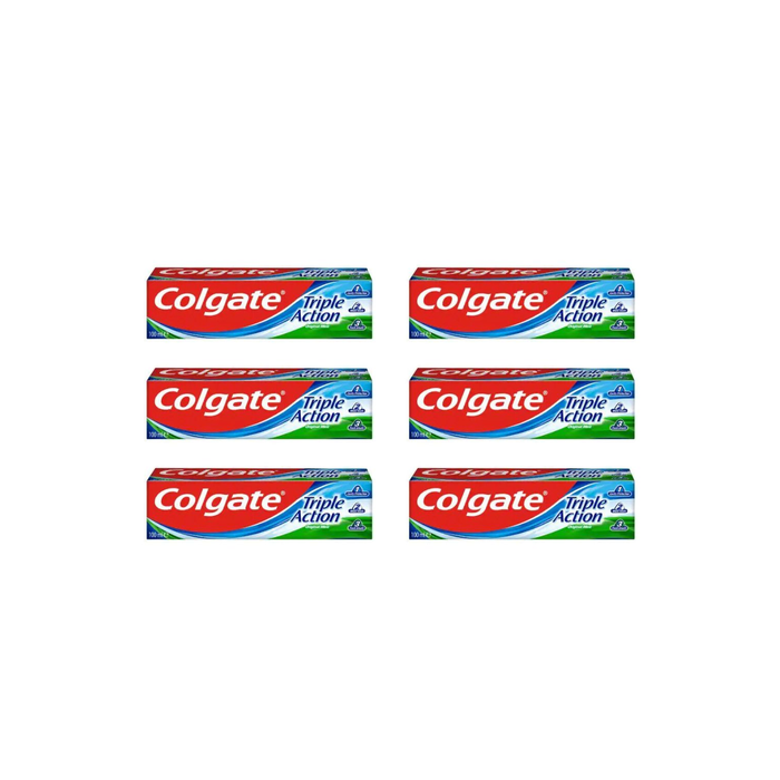 CColgate Triple Action Original Mint Toothpaste 100ML - Pack of 6