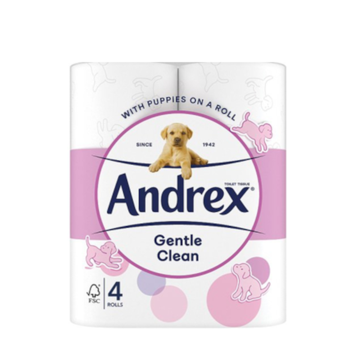 Andrex Gentle Clean Toilet Tissue Roll - 4 Rolls Pack