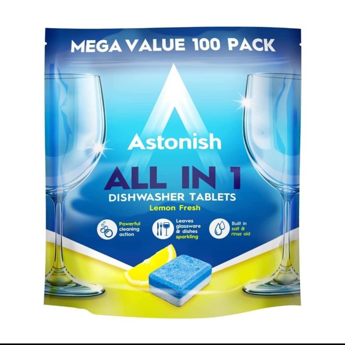 Astonish All in One Dishwasher Tablets Lemon Fresh 100 Tablets